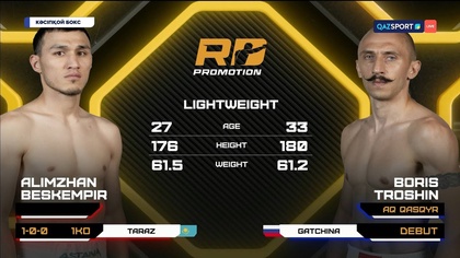 Борис Трошин - Әлімжай Бескемпір І Кәсіпқой бокс І UBO World Title Fight