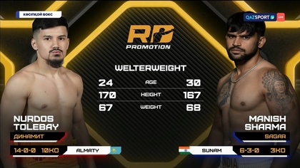 Маниш Шарма - Нұрдос Төлебай І Кәсіпқой бокс І UBO World Title Fight