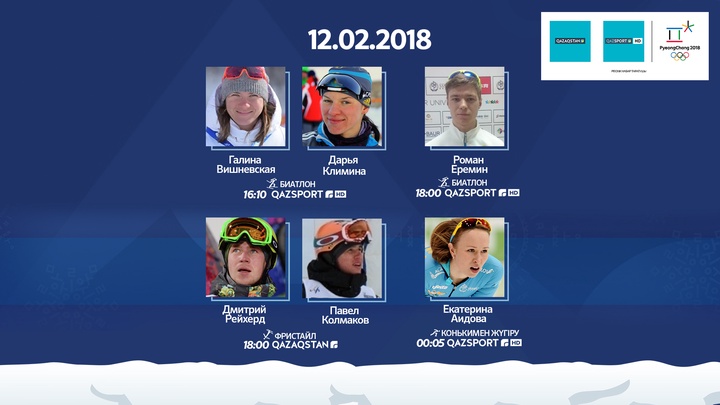 Анонс выступлений казахстанцев на Олимпиаде-2018 12 февраля